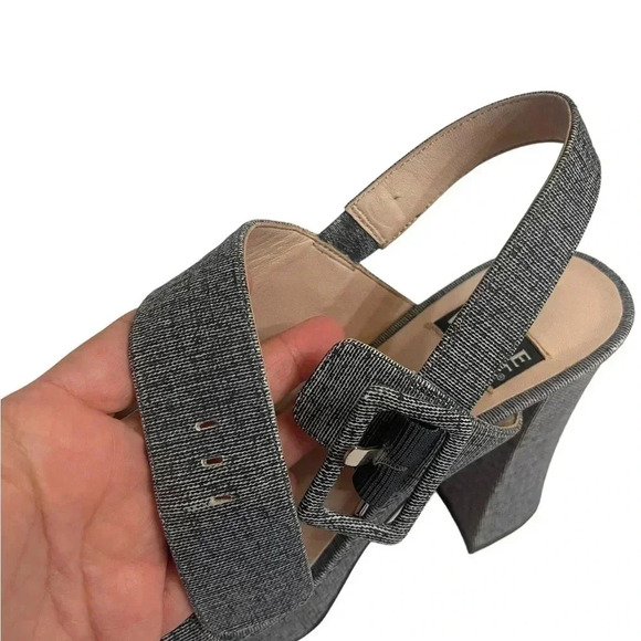 Nine West Denim Retro Platform Heeled Sandals Women’s size 9.5 - Picture 12 of 17